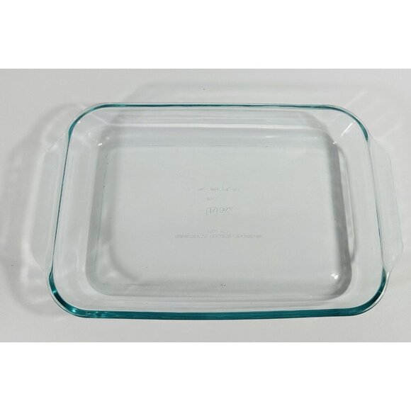 Pyrex Glass Baking Casserole Dish 3qt / 2.8L Handles #233 Clear 13x9x2 Lasagna - Picture 1 of 8